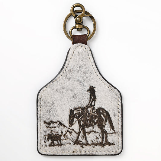 ADKRM140 Hair-On Genuine Leather Keyring Beautiful Horse Print