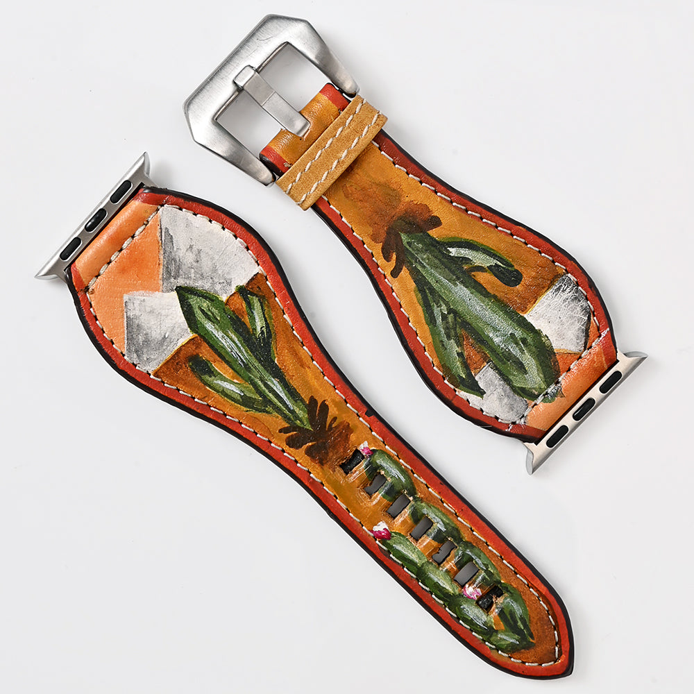 ADWAM127 Genuine Leather Hand Painted Smart I Watch Strap