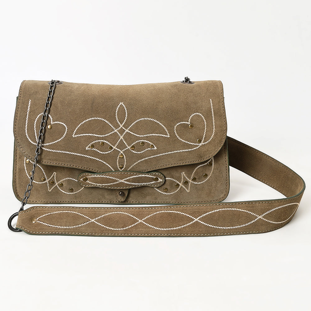 ADBGZX104 Crossbody Western Genuine suede Leather women bag
