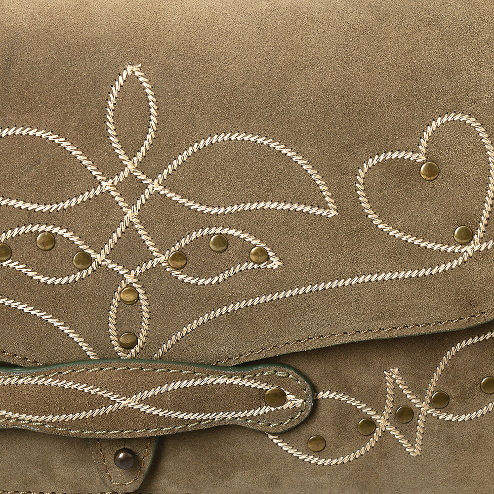 ADBGZX104 Crossbody Western Genuine suede Leather women bag