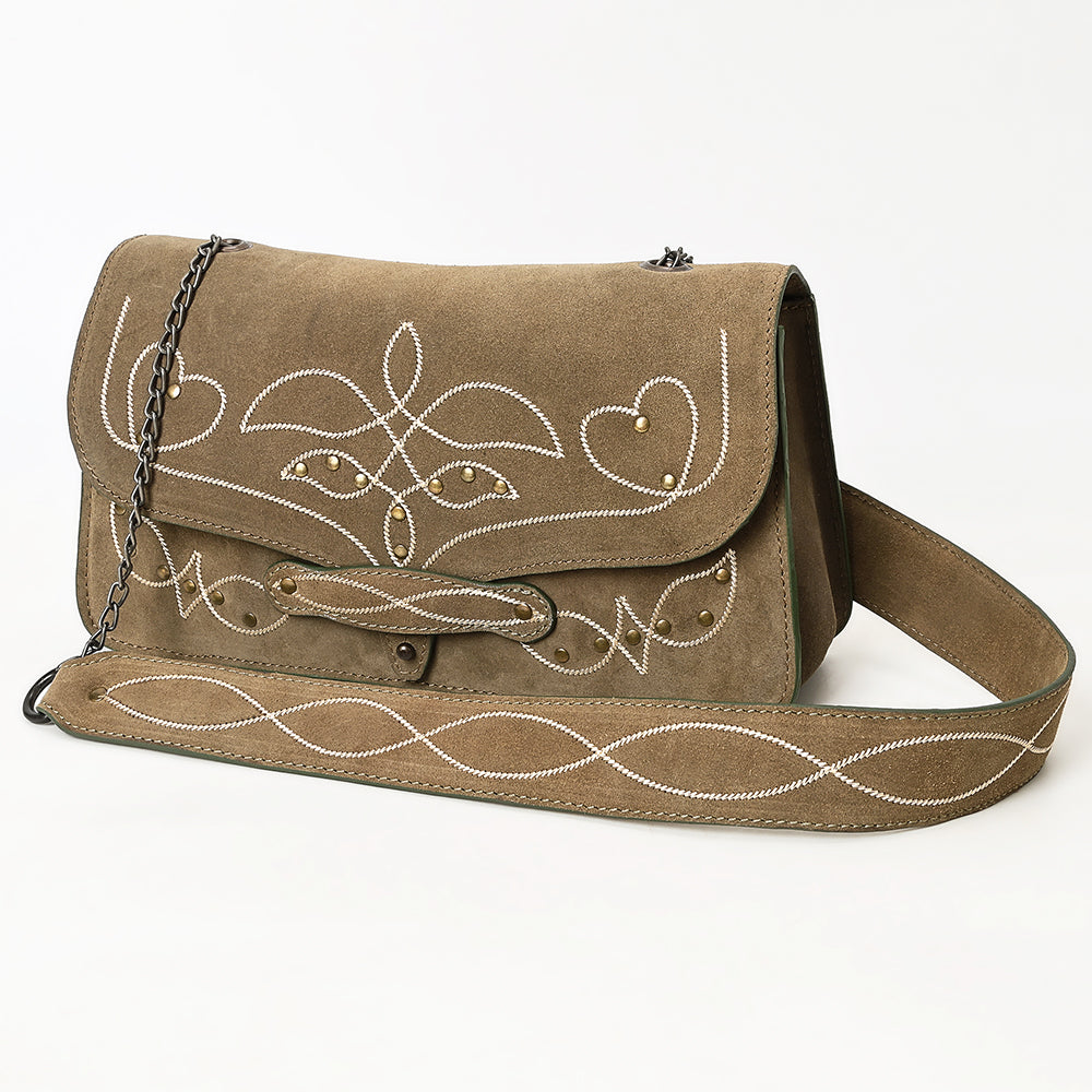 ADBGZX104 Crossbody Western Genuine suede Leather women bag