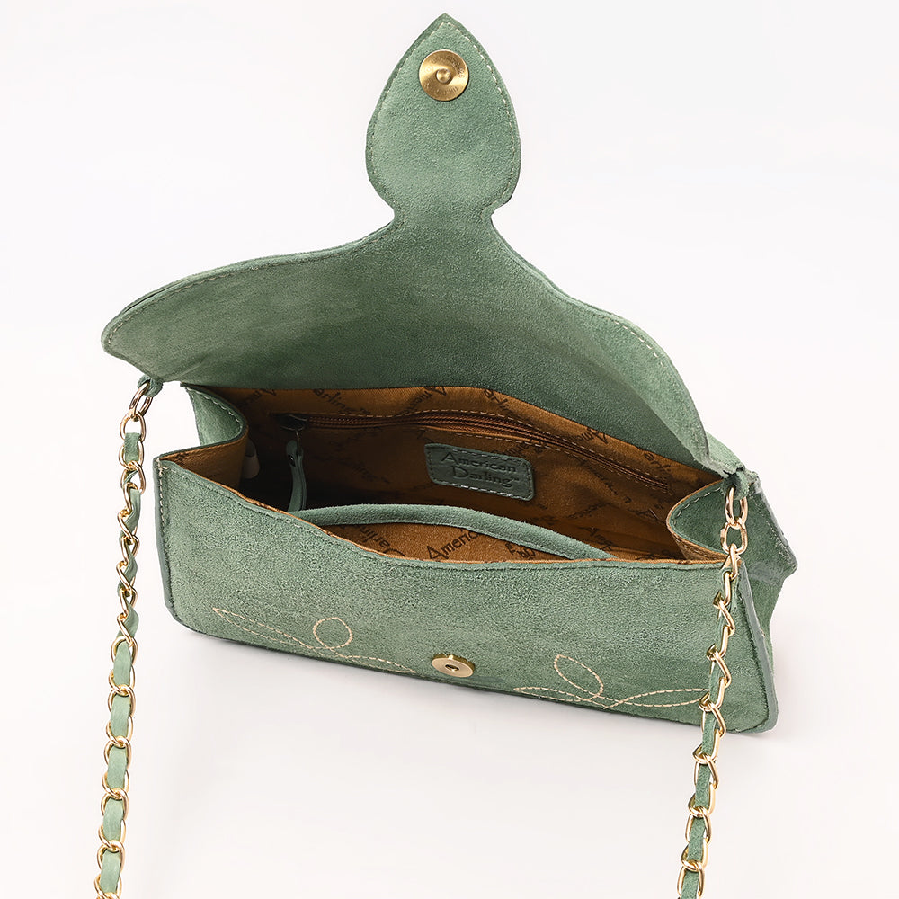 ADBGA692 Western Clutch Crossbody Bag with Cream Embroidery & Chain Strap