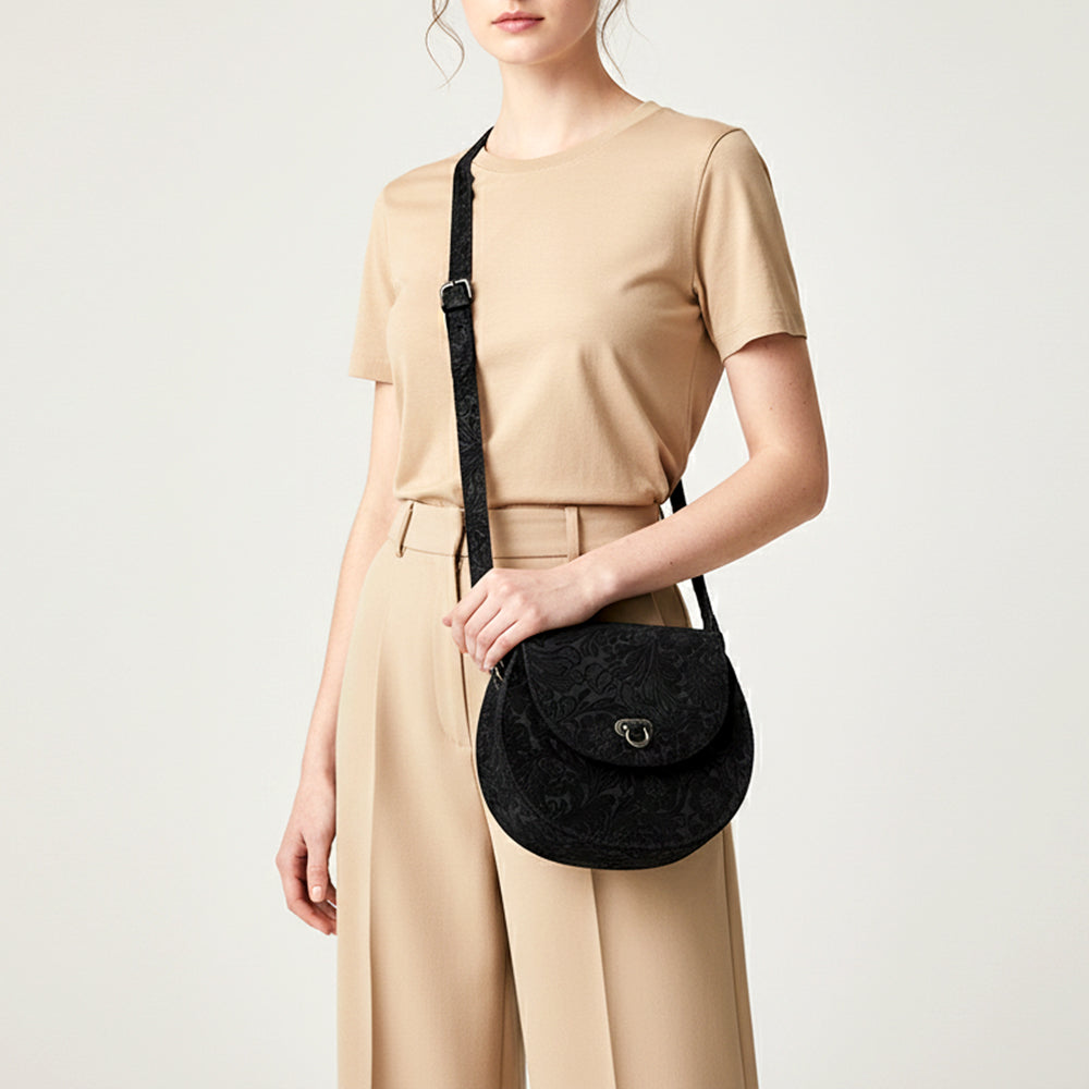 ADBG1693 Tooled Leather Crossbody - Western Handmade Bag by American Darling