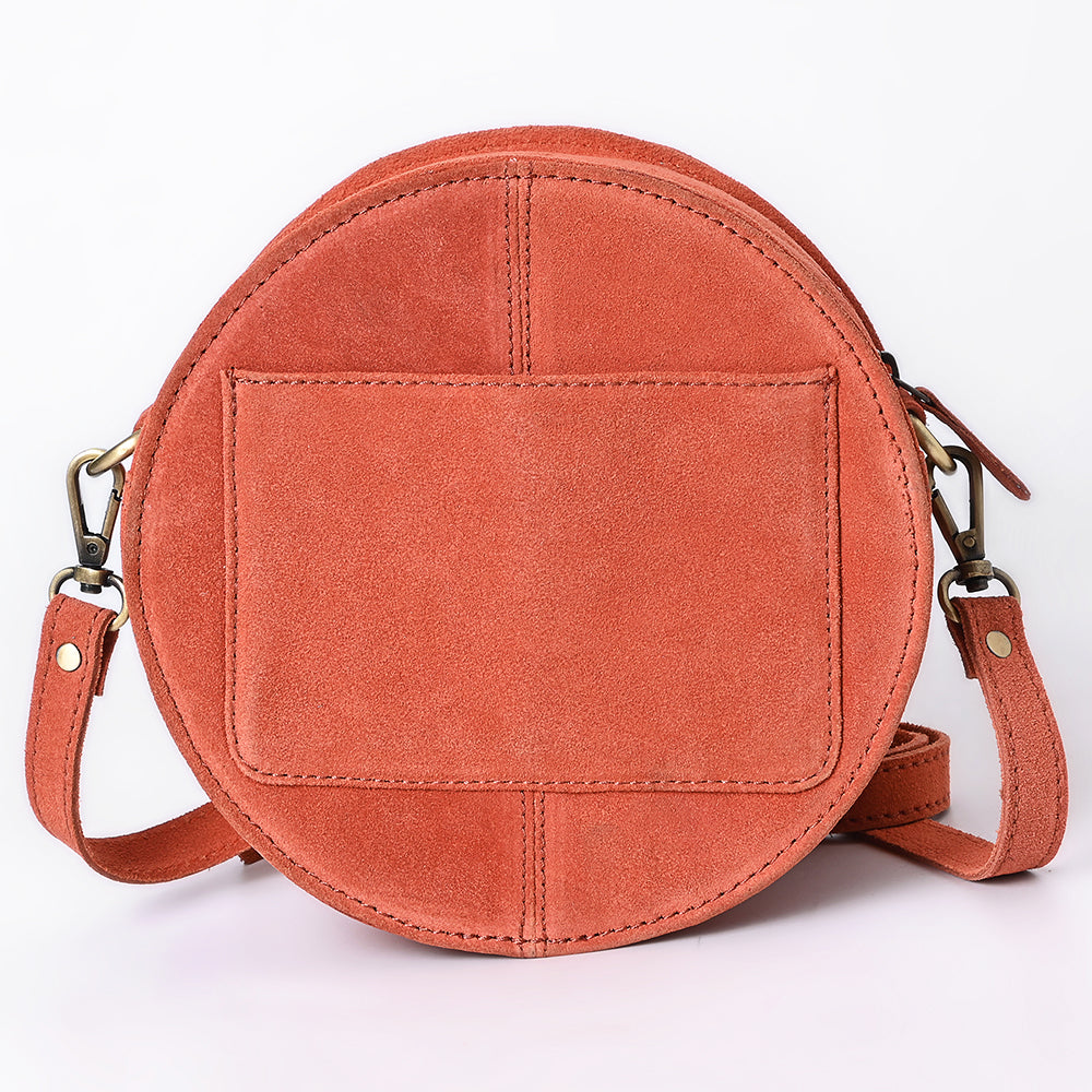ADBGA620 Genuine Leather Western Canteen Bag-Round Crossbody for Women