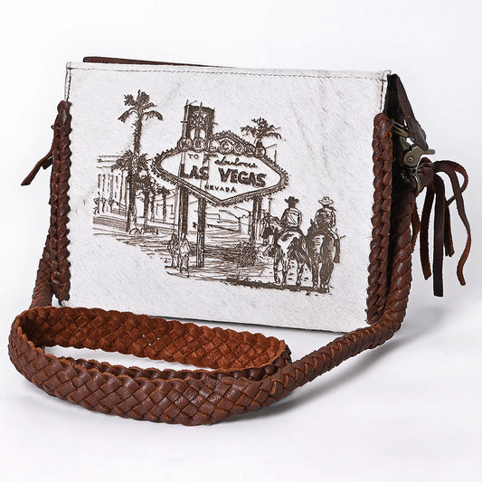 ADBGM589 Hair-On Leather Crossbody - Western Las Vegas Cowgirl Clutch Bag