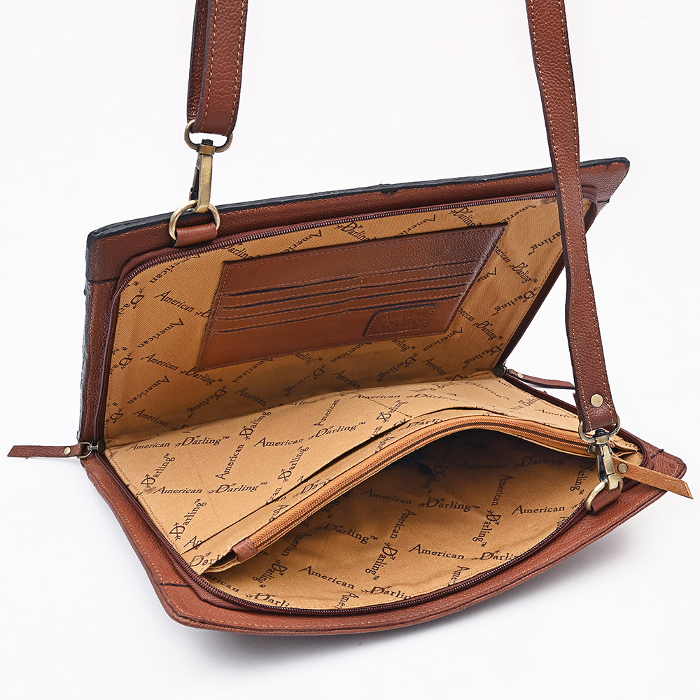 ADBGA752 Portfolio Hand Tooled Genuine Leather women bag western Bag