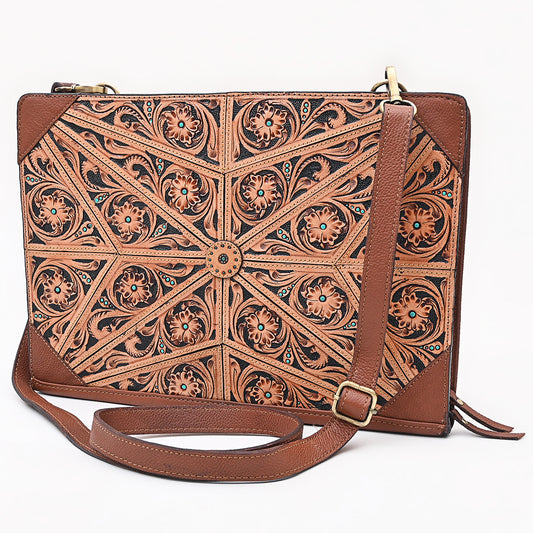ADBGA752 Portfolio Hand Tooled Genuine Leather women bag western Bag