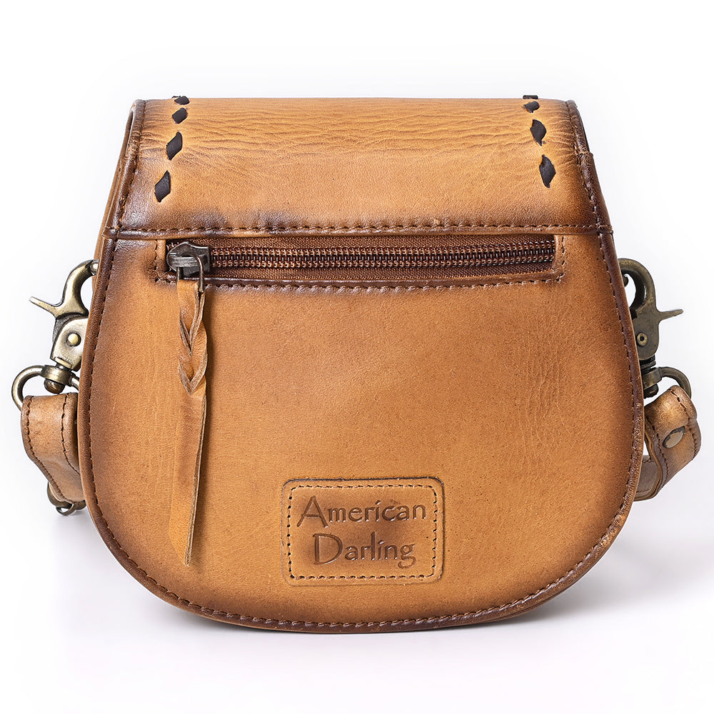 ADBGM592 Western Stitch Leather Crossbody - Cowgirl Saddle Purse