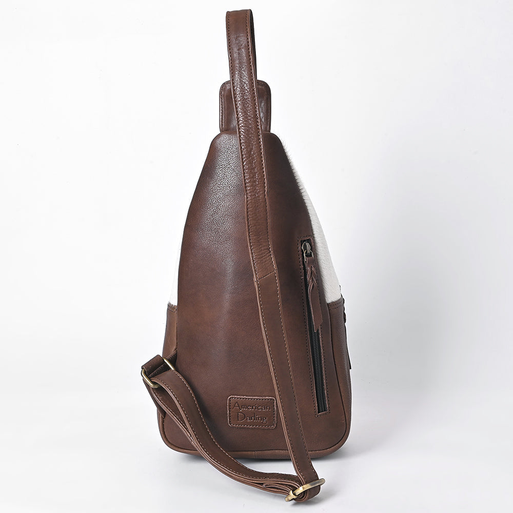 ADBGM594 Eiffel Tower Hair-On Leather Sling Bag - Western Paris Travel Edition
