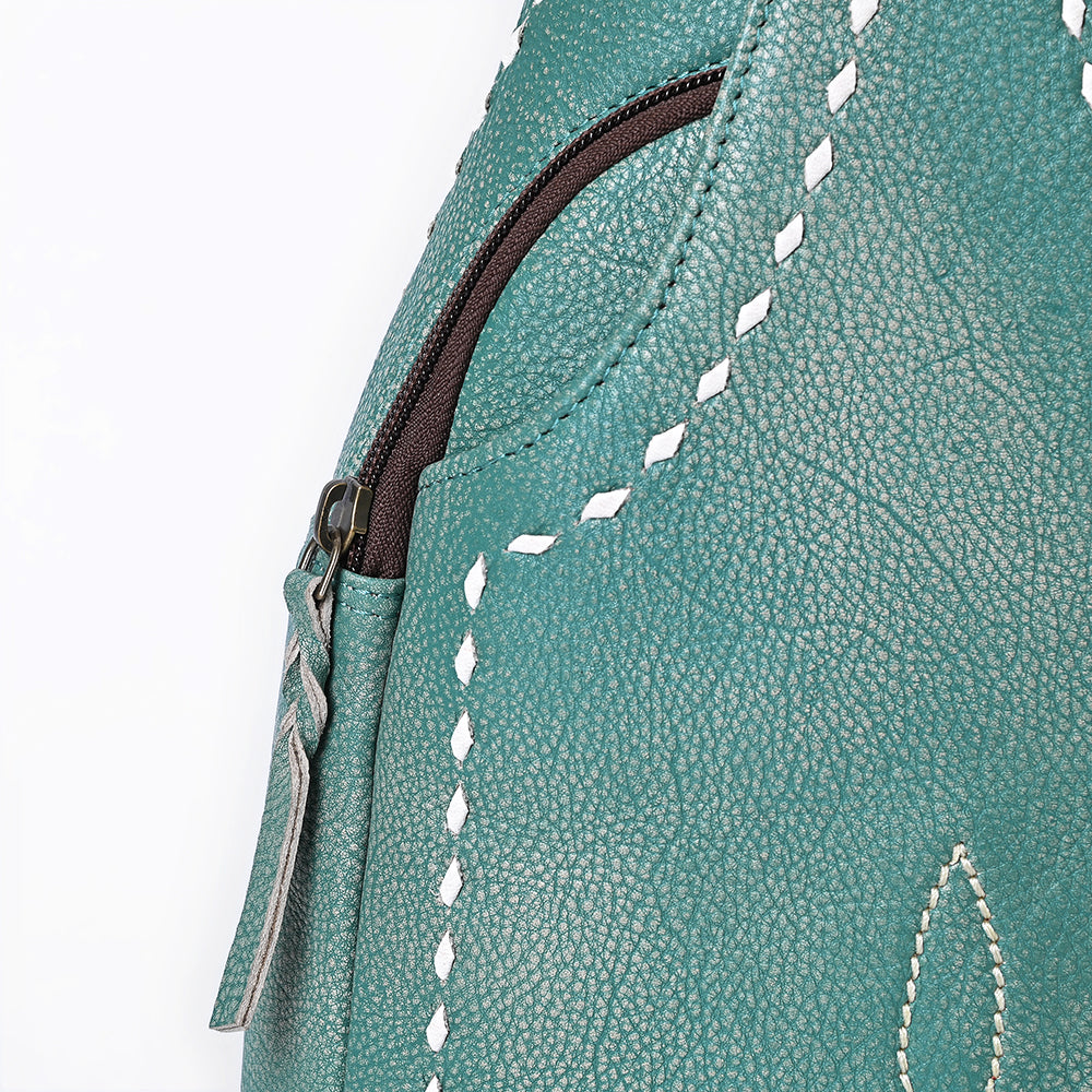 ADBGM605 Genuine Leather Western Sling Bag with White Stitching & Crossbody Strap