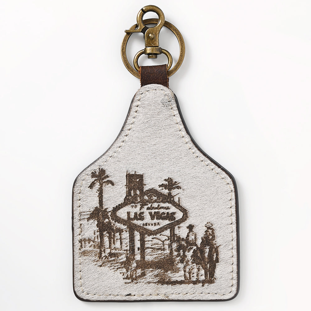 ADKRM145  Hair-On Genuine Leather Keyring Beautiful Horse Print