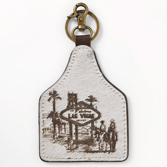 ADKRM145  Hair-On Genuine Leather Keyring Beautiful Horse Print