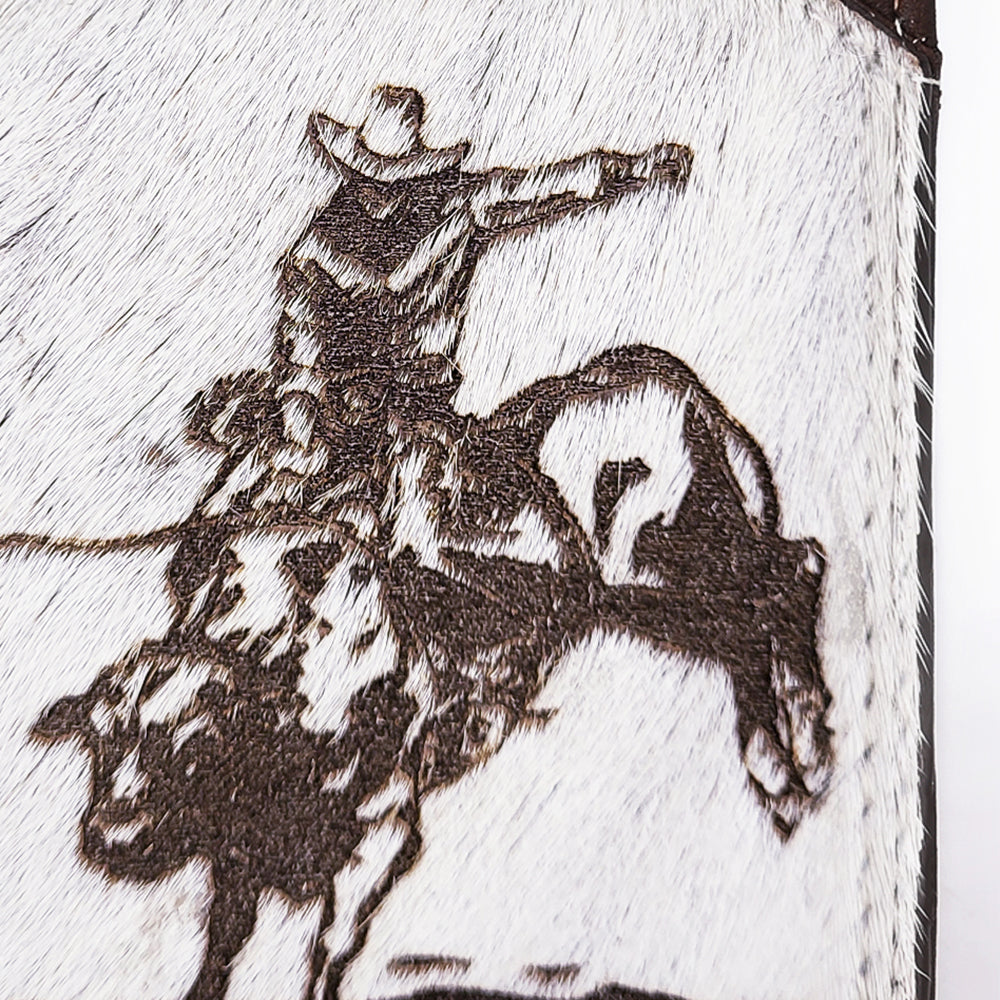 ADCCM101 Cowhide Leather Card Holder - Engraved Western Leather Slim Wallet