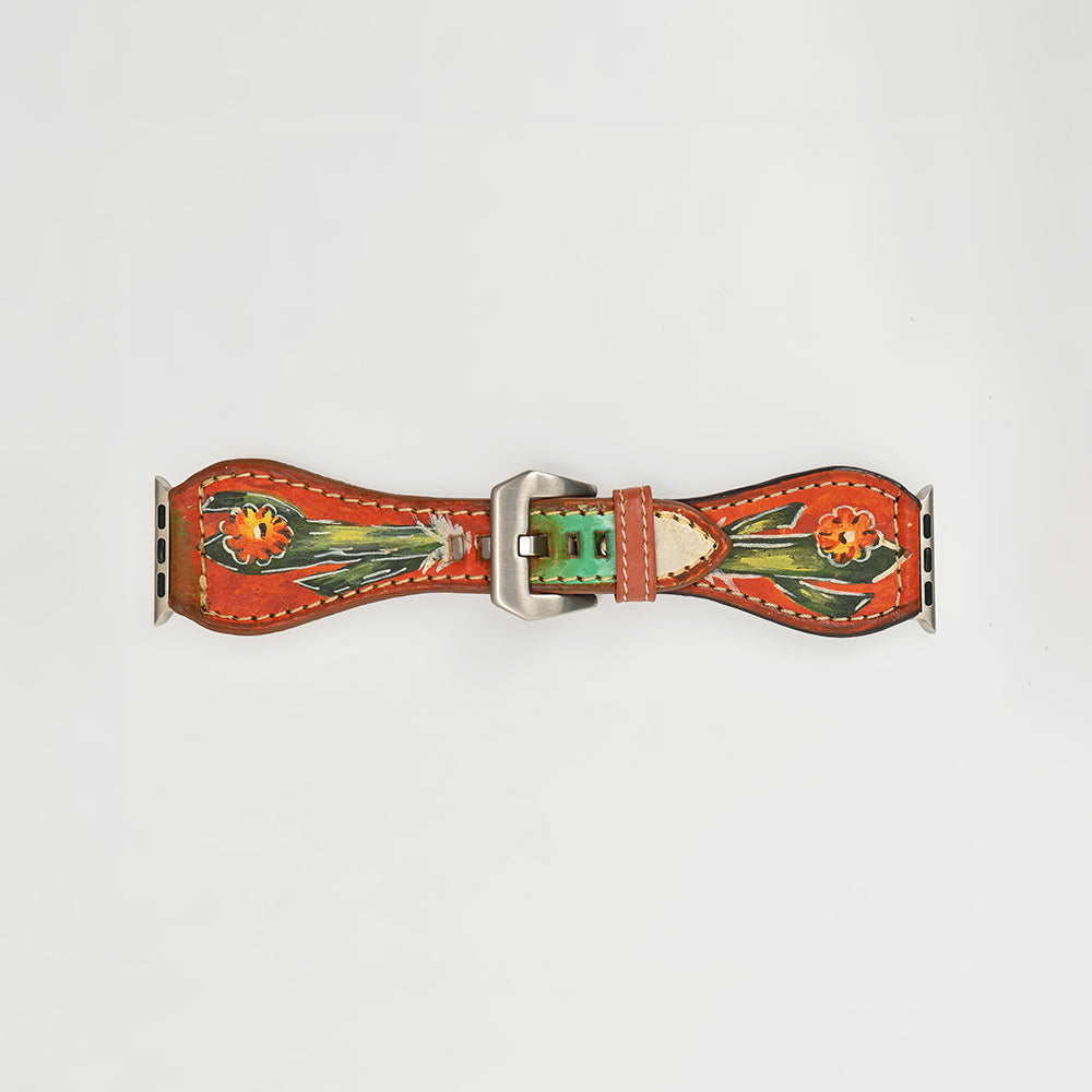 ADWAM128 American Darling Hand Painted Leather I Watch strap - Western Saguaro Series