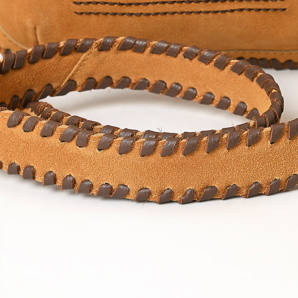 ADBGA772 Genuine suede Western Crossbody Bag - Stitch Design with Whipstitch Strap