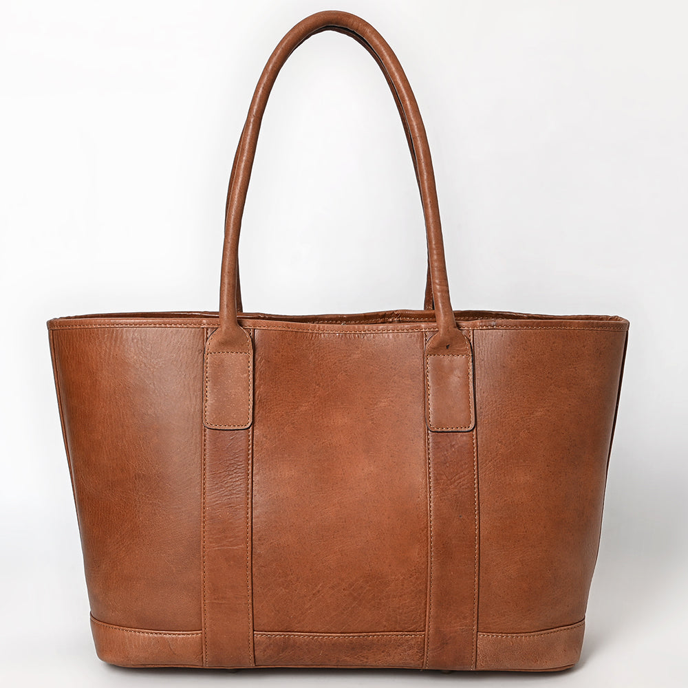 ADBGM607B Tote Bag - Classic Western Saddle Brown Genuine Leather Tote