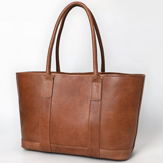ADBGM607B Tote Bag - Classic Western Saddle Brown Genuine Leather Tote