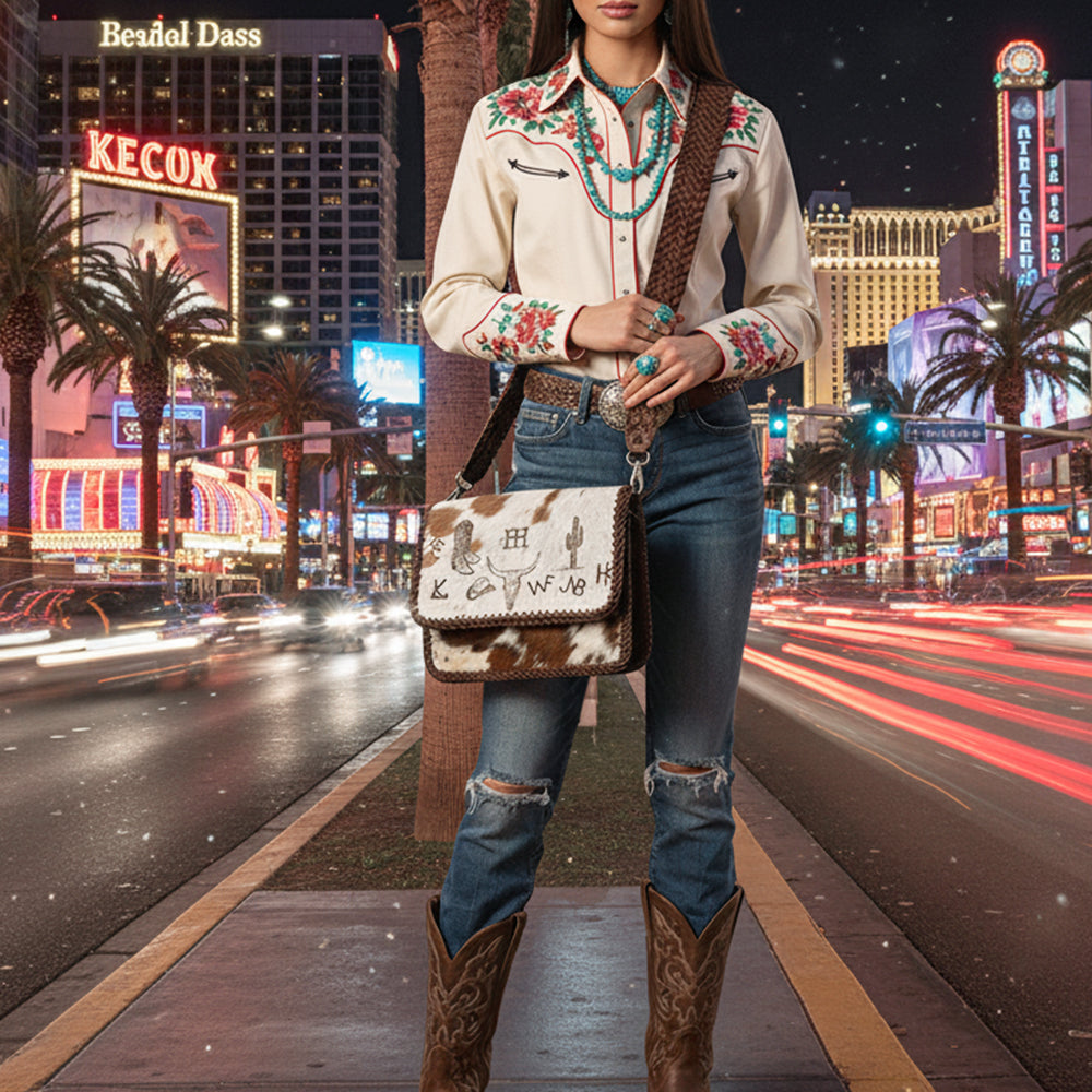 ADBGM627 Crossbody Hair-On Genuine Western Leather Women Bag