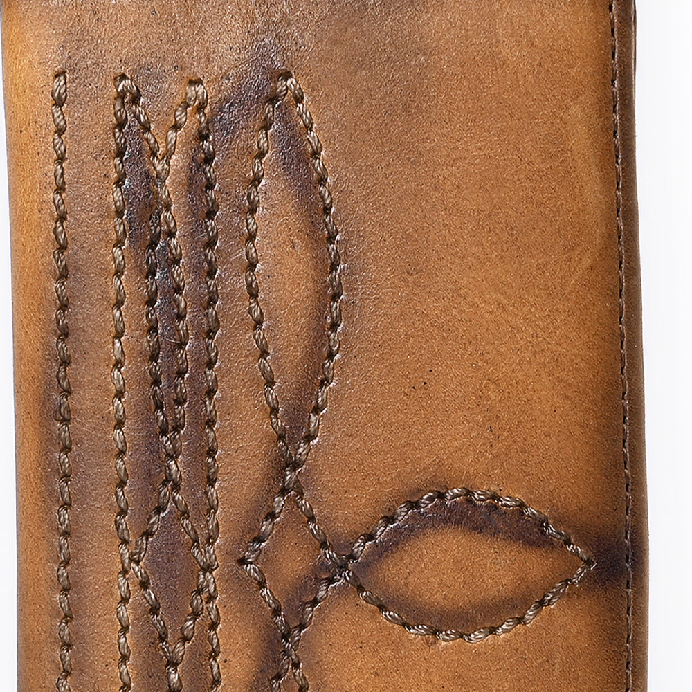 ADBGM530D Leather Rodeo Wallet with White Western Stitching - Long Bifold Cowboy Wallet