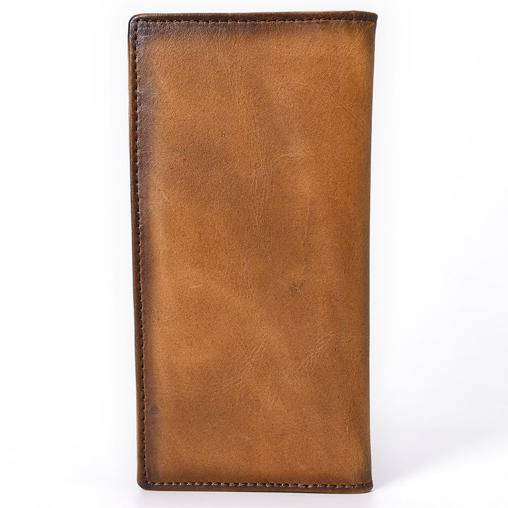 ADBGM530D Leather Rodeo Wallet with White Western Stitching - Long Bifold Cowboy Wallet