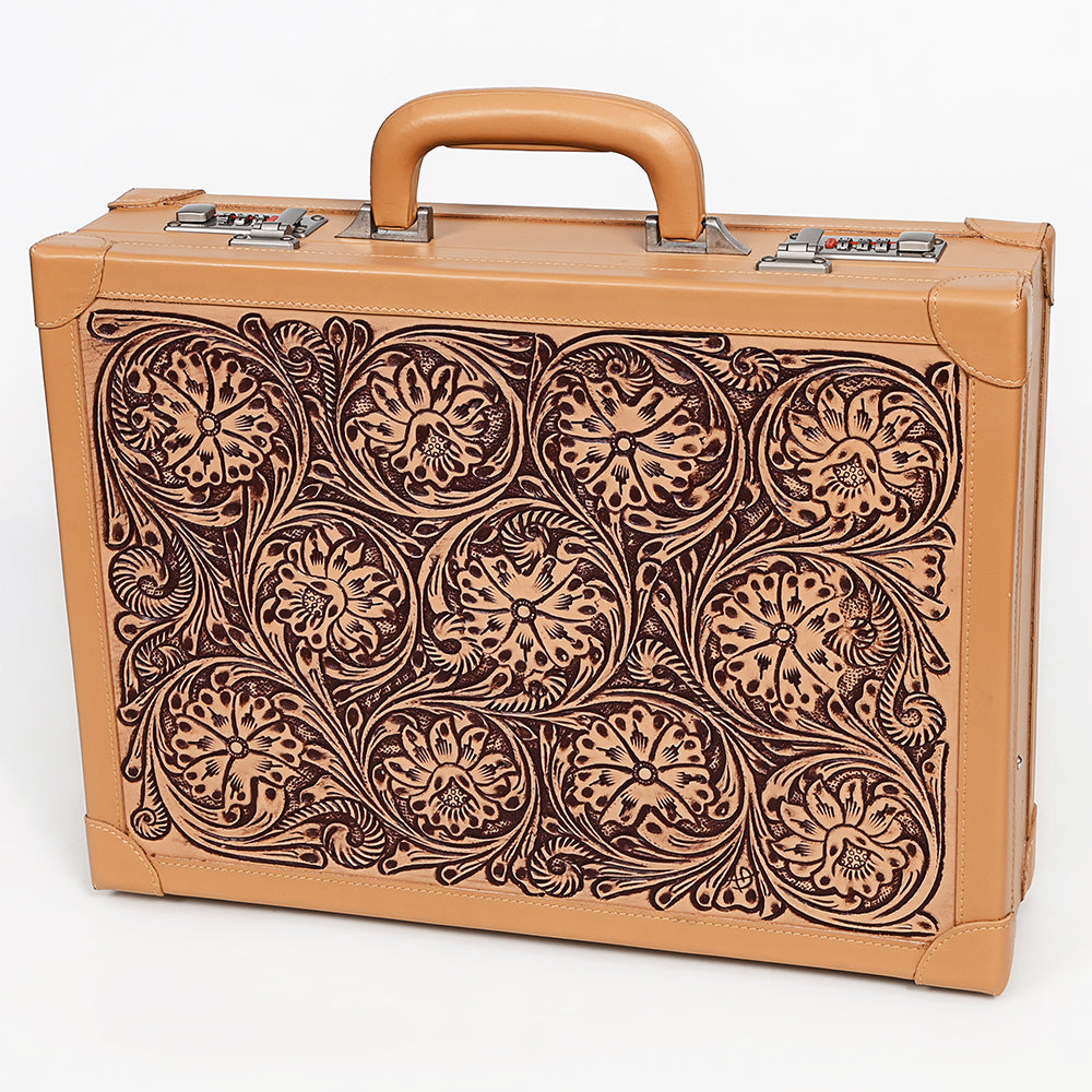 ADBGZ882 Hand-Tooled Leather Jewelry Case with Combination Locks | American Darling