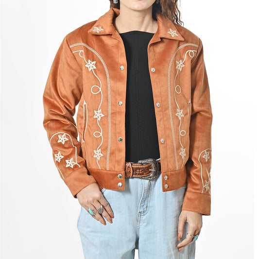 ADJKT057 Women Fabric Shirt Jacket Dress