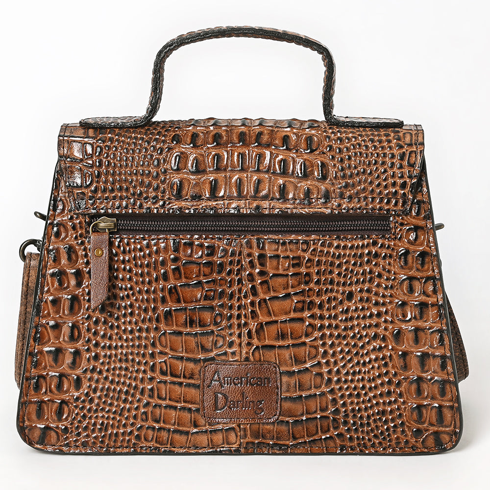 ADBG1729 Crocodile-Embossed Leather Western Crossbody Bag American Darling