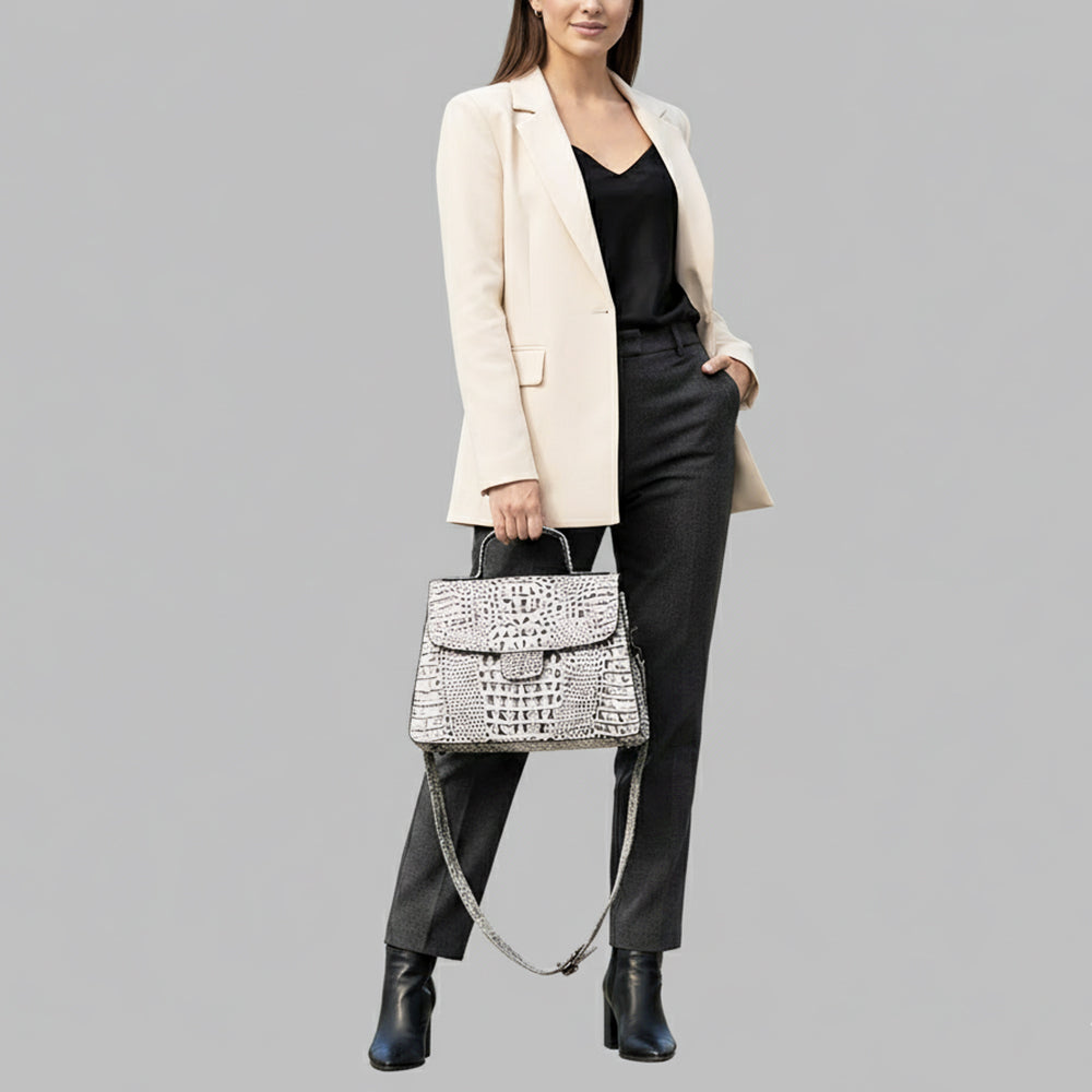 ADBG1729 Crocodile-Embossed Leather Western Crossbody Bag American Darling