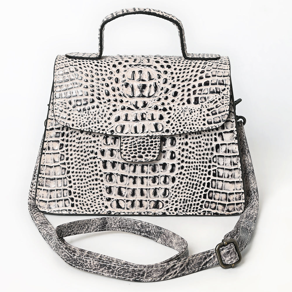 ADBG1729 Crocodile-Embossed Leather Western Crossbody Bag American Darling