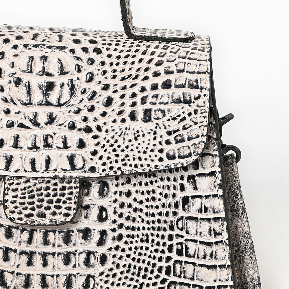 ADBG1729 Crocodile-Embossed Leather Western Crossbody Bag American Darling