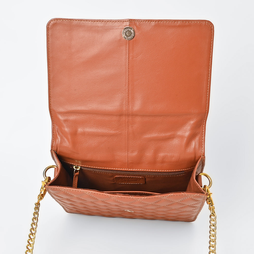 NMBGM187 Never Mind Diamond Quilted Leather Flap Shoulder Bag