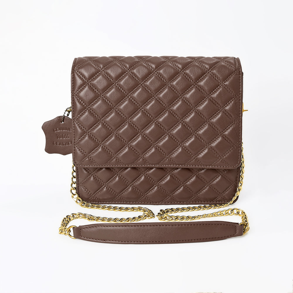 NMBGM187 Never Mind Diamond Quilted Leather Flap Shoulder Bag