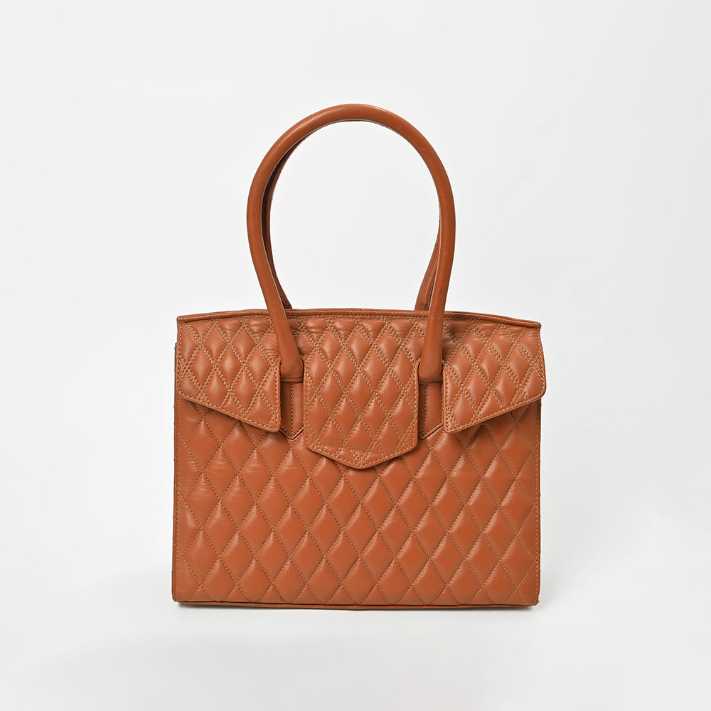 NMBGM189 American Darling Quilted Genuine Leather Satchel Tote