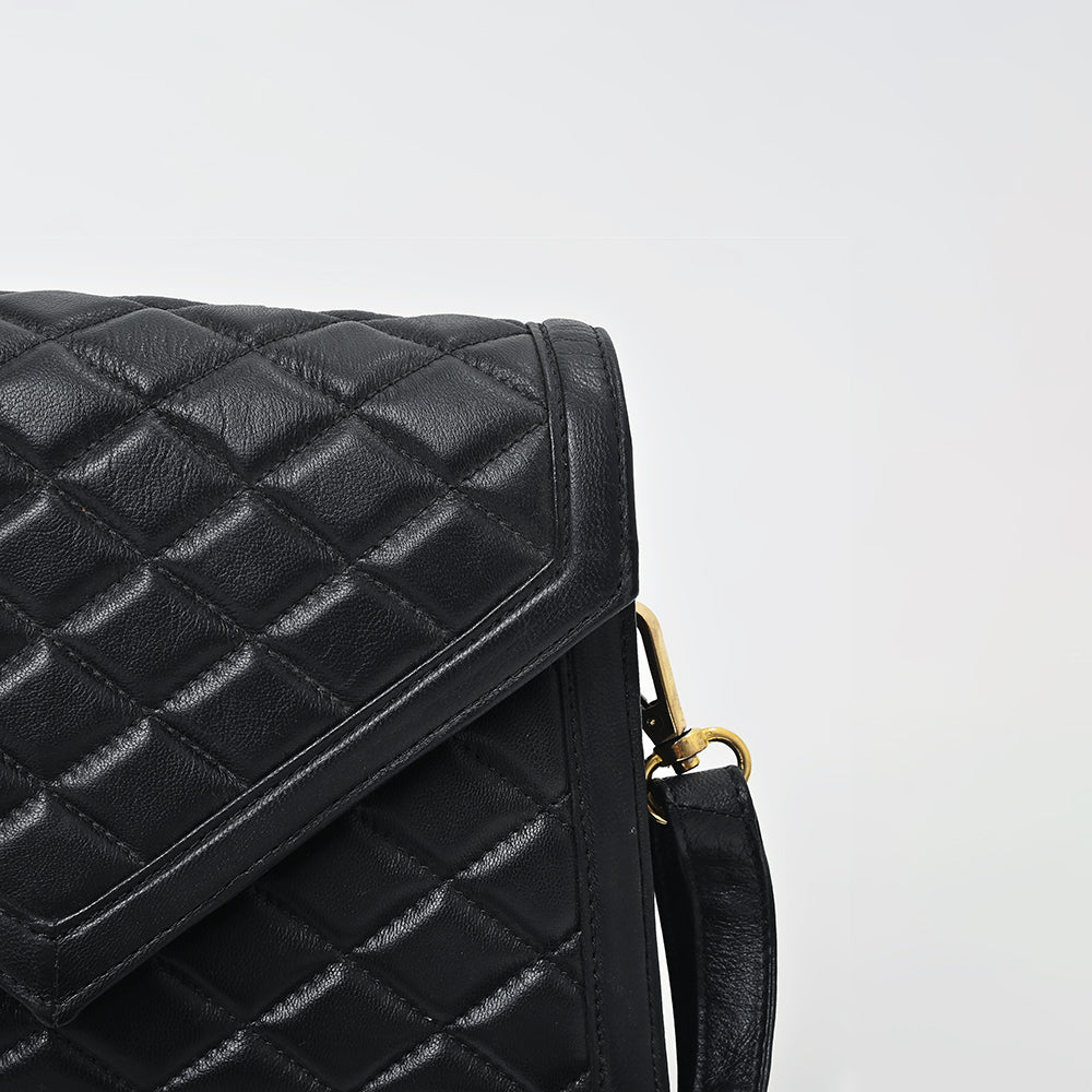 NMBGM191 Never Mind Quilted Leather Envelope Crossbody Bag