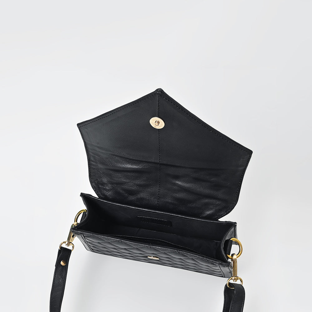 NMBGM191 Never Mind Quilted Leather Envelope Crossbody Bag