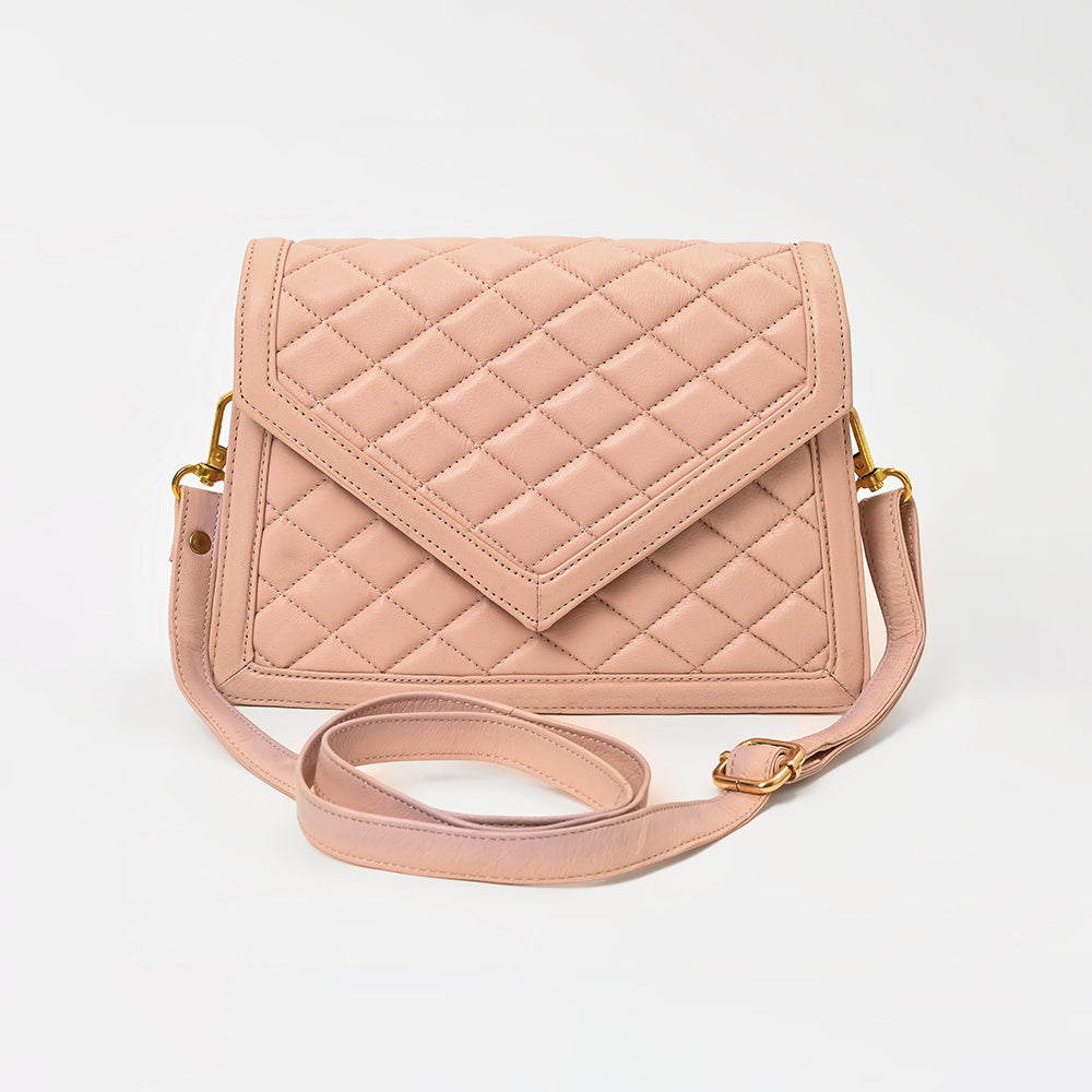 NMBGM191 Never Mind Quilted Leather Envelope Crossbody Bag