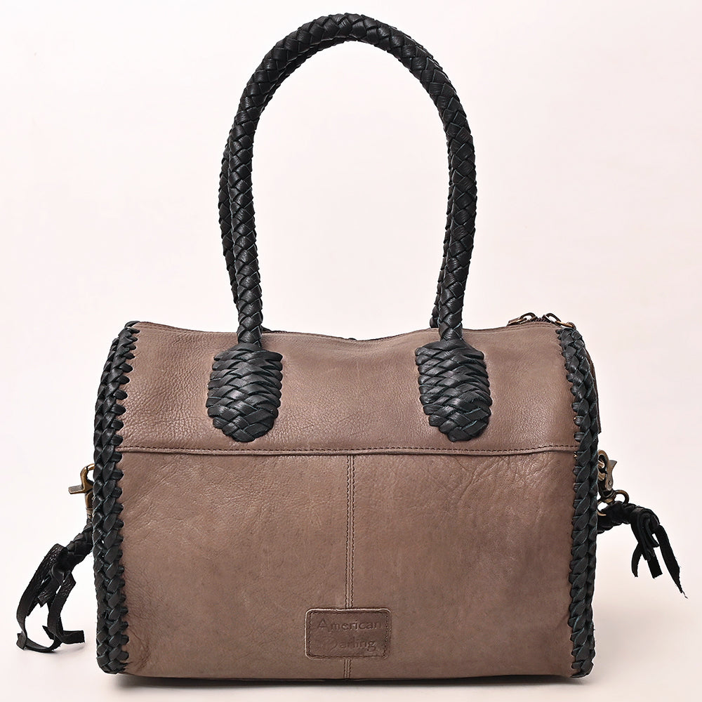 ADBGM270 Western Braided Fringe Duffel with Turquoise Concho - Genuine Leather