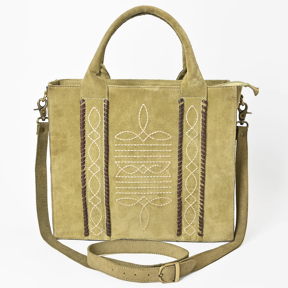 ADBGA607 Western Tote Bag-Genuine Leather with Hand-Stitched Detailing
