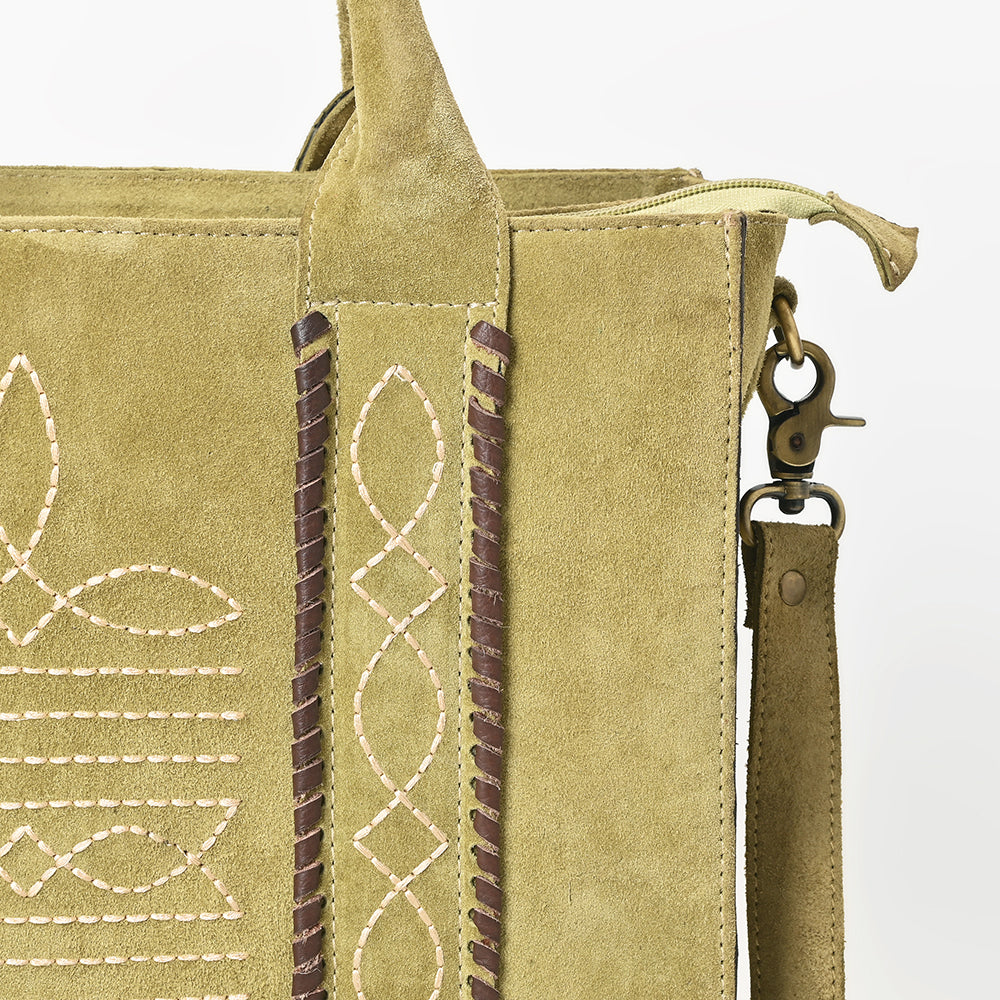 ADBGA607 Western Tote Bag-Genuine Leather with Hand-Stitched Detailing