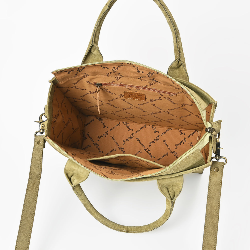 ADBGA607 Western Tote Bag-Genuine Leather with Hand-Stitched Detailing