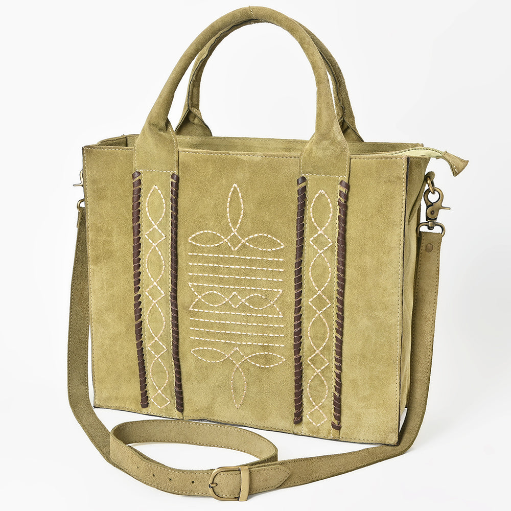 ADBGA607 Western Tote Bag-Genuine Leather with Hand-Stitched Detailing