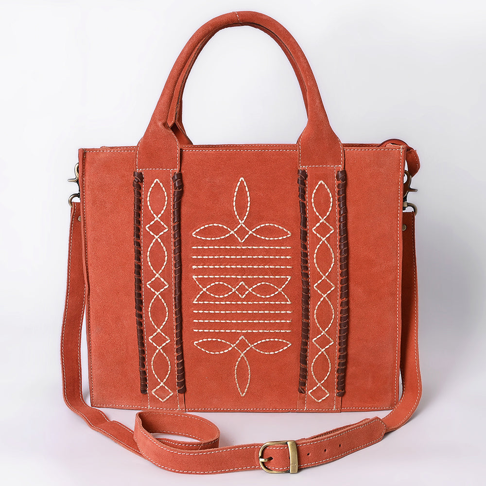 ADBGA607 Western Tote Bag-Genuine Leather with Hand-Stitched Detailing