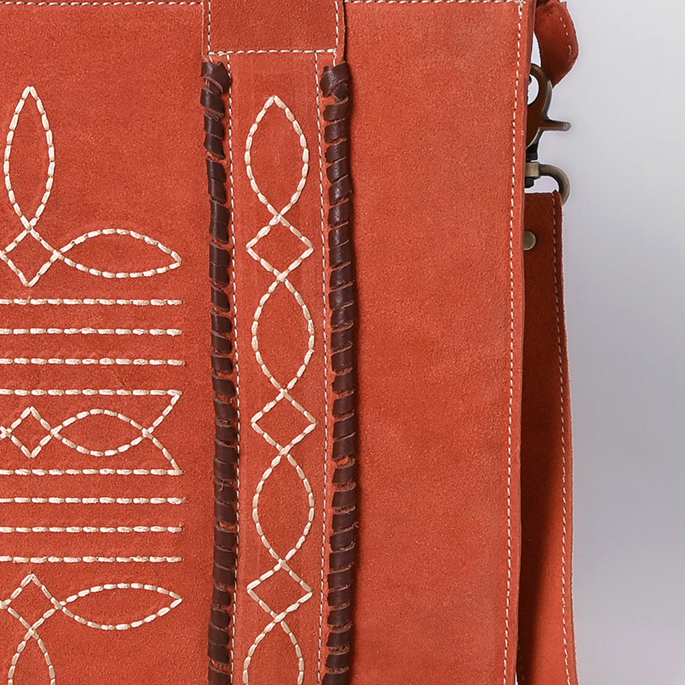 ADBGA607 Western Tote Bag-Genuine Leather with Hand-Stitched Detailing