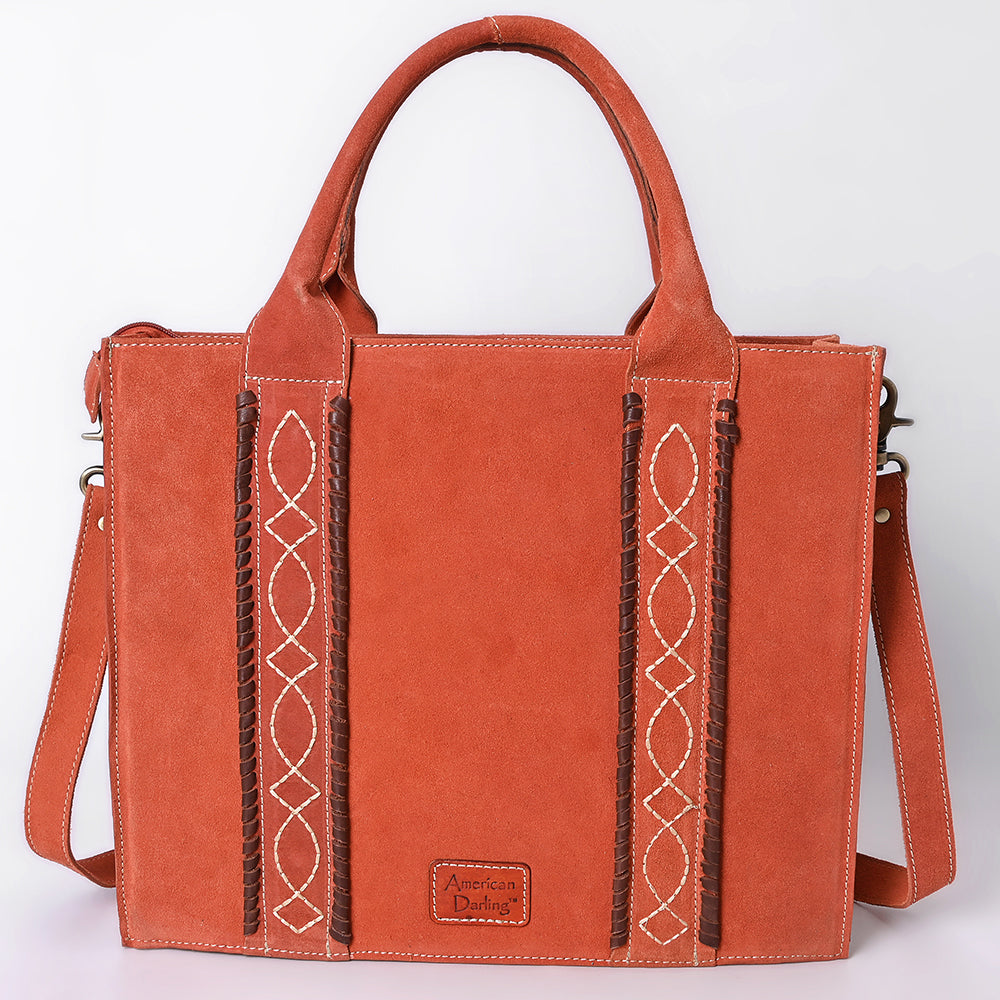 ADBGA607 Western Tote Bag-Genuine Leather with Hand-Stitched Detailing
