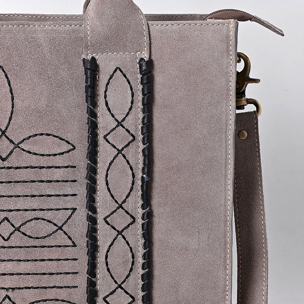 ADBGA607 Western Tote Bag-Genuine Leather with Hand-Stitched Detailing
