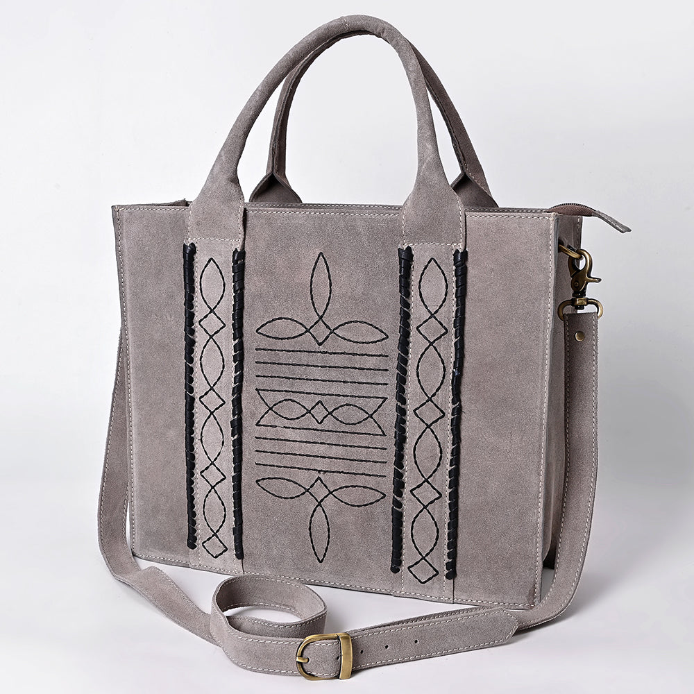 ADBGA607 Western Tote Bag-Genuine Leather with Hand-Stitched Detailing