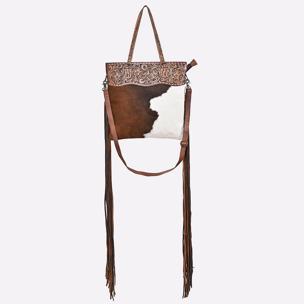 ADBG1748 Tote Hair On Hand Tooled Genuine Leather Women Bag