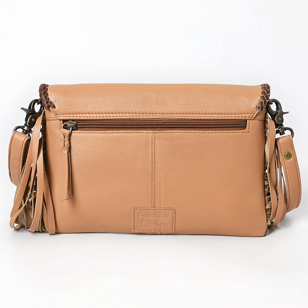 ADBGM720 Western Applique Fringe Clutch - Multicolor Desert Scene Crossbody Bag with Teepee & Cowboy Design