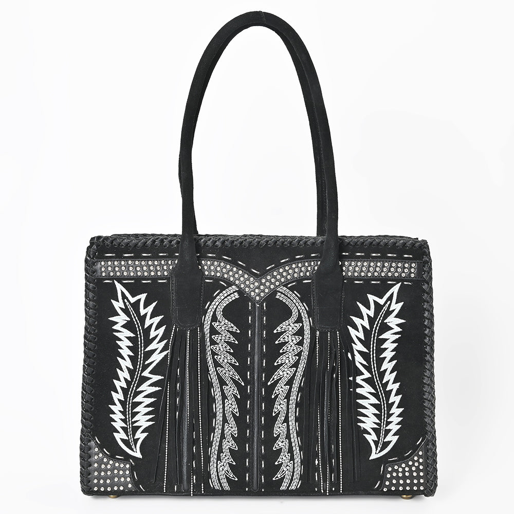 ADBGA819 American Darling Handcrafted Suede Tote Bag with Boot Stitched Embroidery