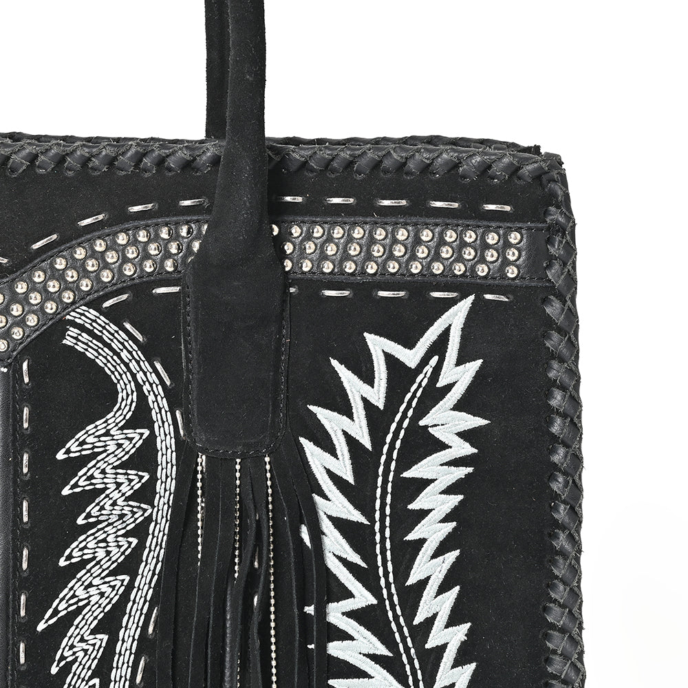 ADBGA819 American Darling Handcrafted Suede Tote Bag with Boot Stitched Embroidery